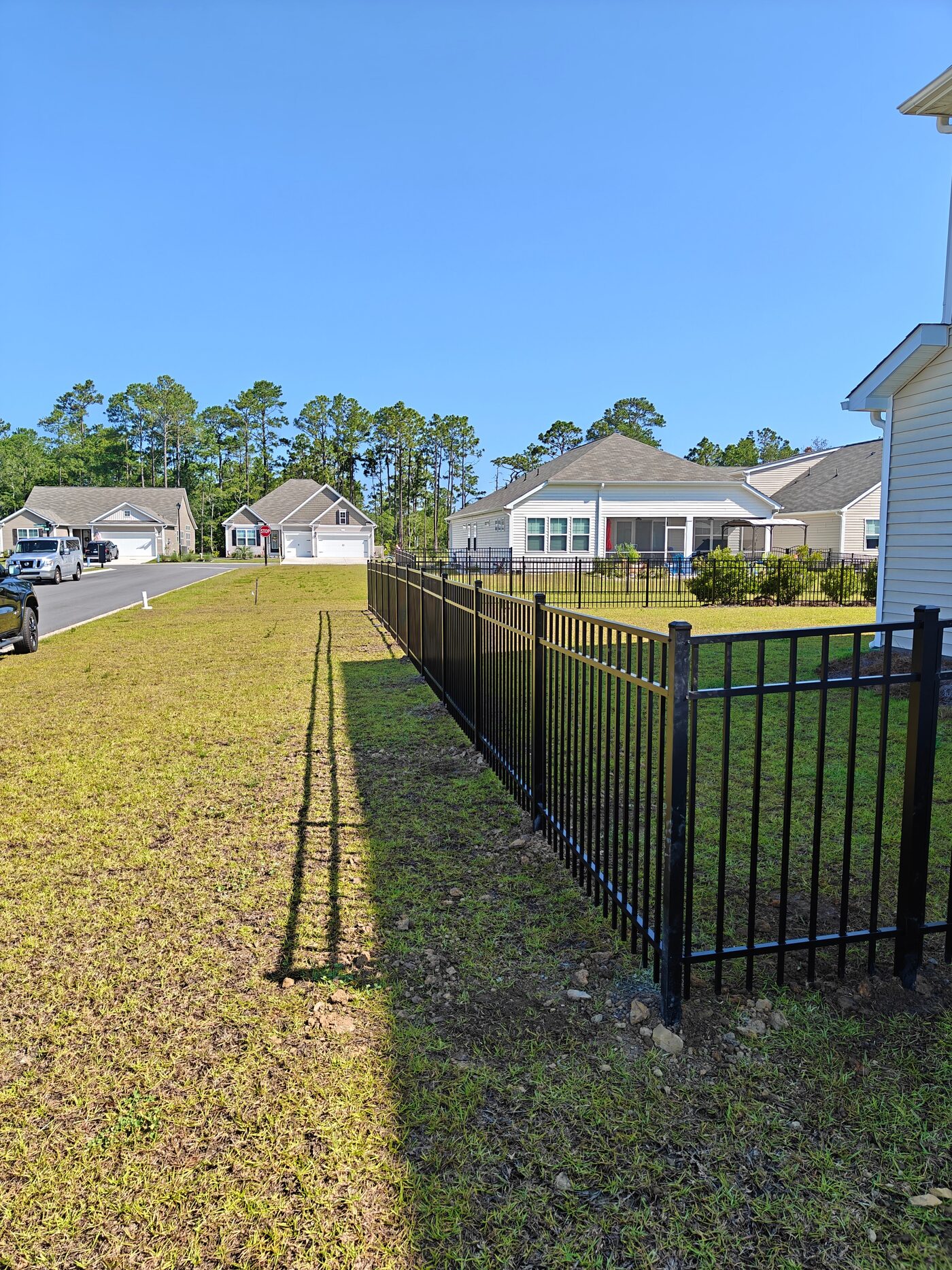 Residential fence along street