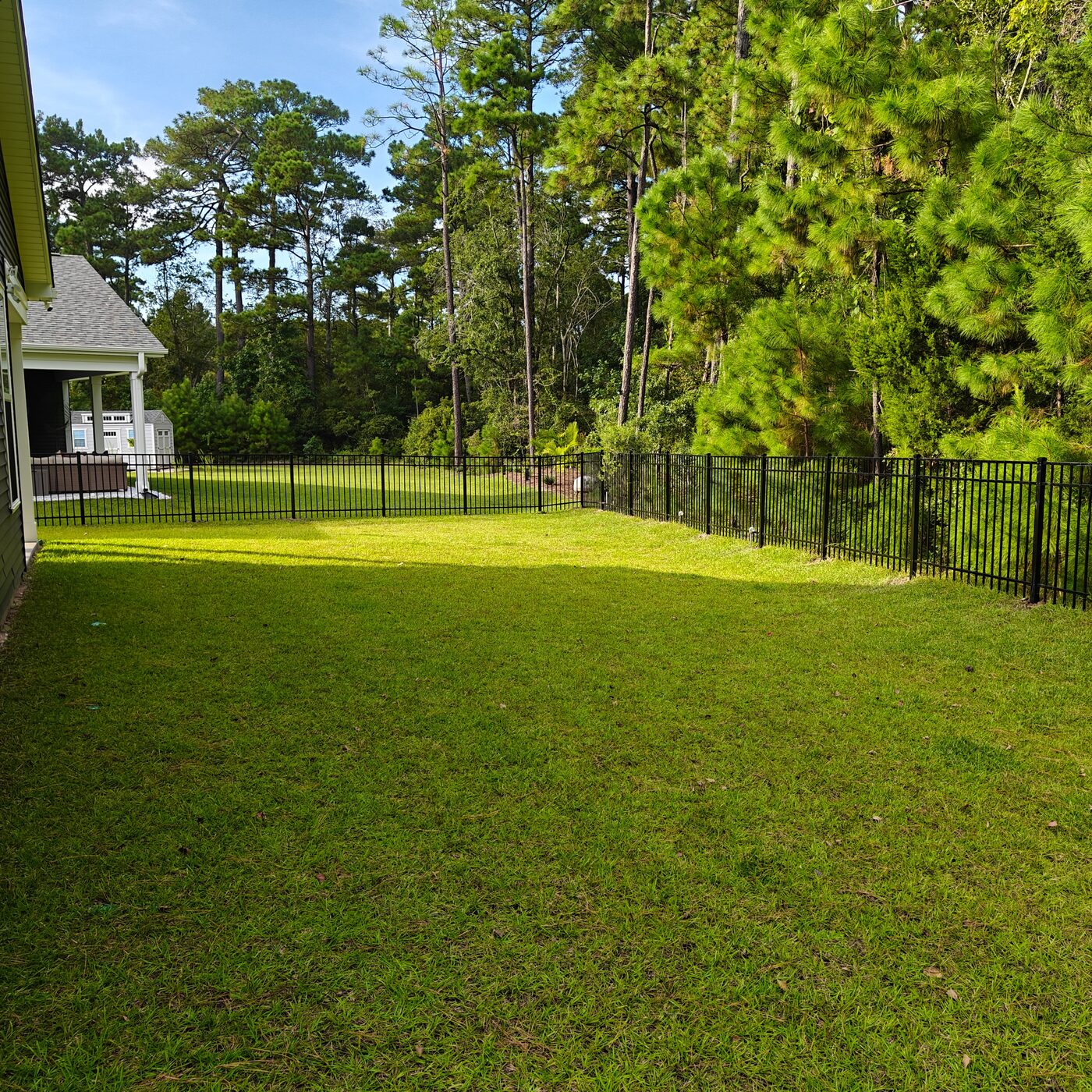 Backyard fence installation